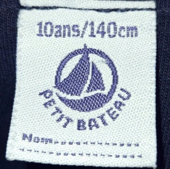 Petite Bateau Navy Blue Dress Striped Sparkle Fully-Lined Size 10 - Picture 4 of 5